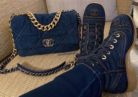 chanel biker boots 2020|Chanel denim combat boots.